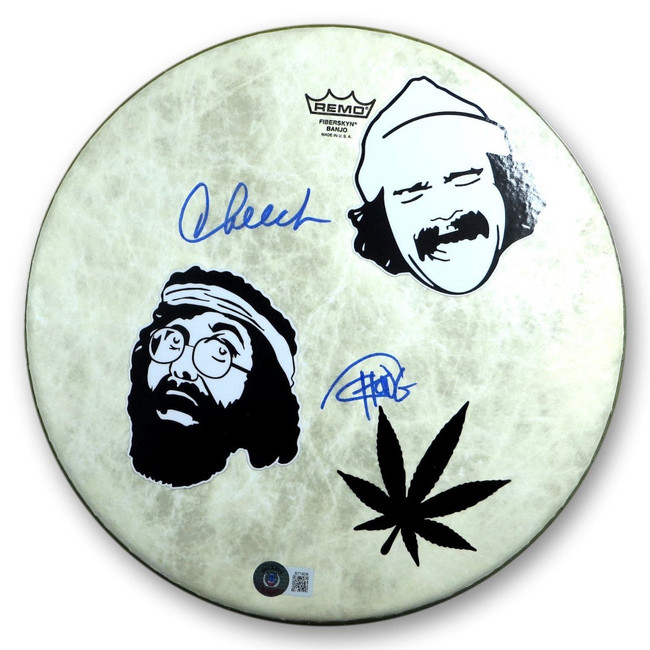 Cheech Marin Tommy Chong Dual Signed Autographed 11" Custom Drumhead  BAS W19928
