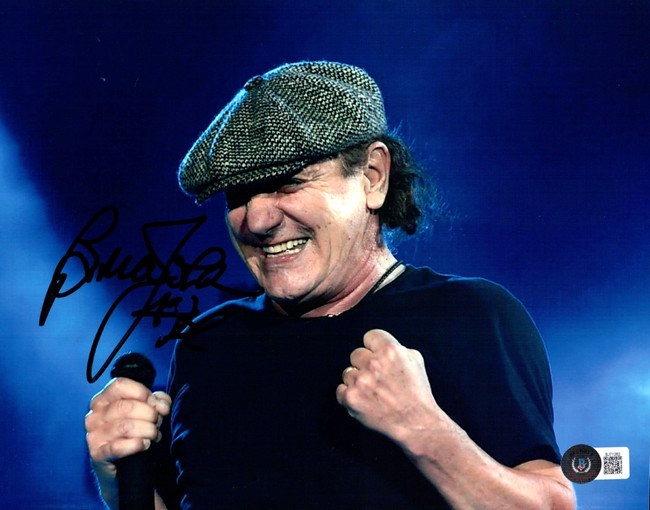 Brian Johnson Signed Autographed 8X10 Photo AC/DC Singer Close-Up BAS BJ71282