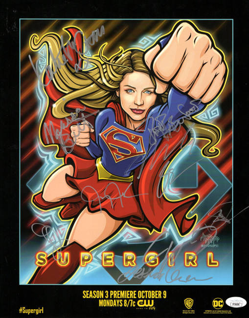 Supergirl Signed Cast Autograph 12X15 Poster Melissa Benoist 9