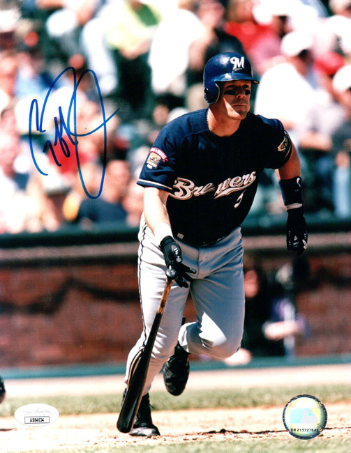 Geoff Jenkins Signed Autographed 8X10 Photo Brewers Running to 1st JSA AS84634