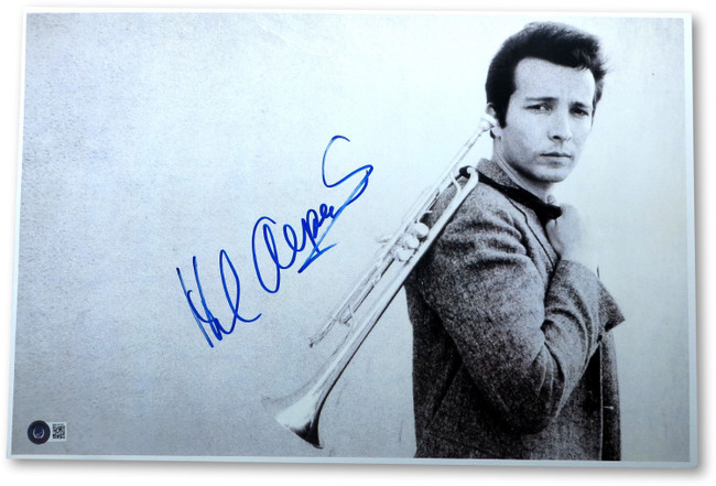 Herb Alpert Signed Autographed 12X18 Photo Vintage B/W w/Trumpet BAS BB38282