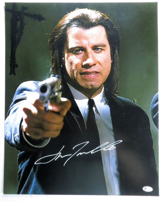 John Travolta Signed Autograph 16X20 Photo Pulp Fiction Vincent Vega BAS WB21805