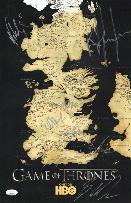 Game of Thrones Autographed 11X17 Poster Martin Harrington 8 Sigs JSA YY54026