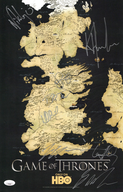 Game of Thrones Autographed 11X17 Poster Martin Harrington 8 Sigs JSA YY54023
