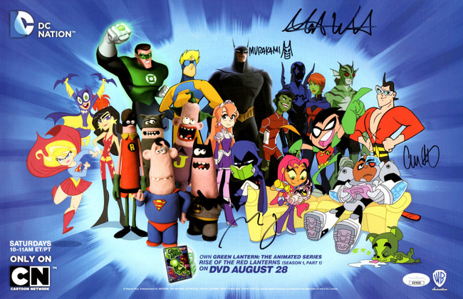 Green Lantern Animated Signed Autograph 11X17 Poster Watson Murakami JSA AQ10559