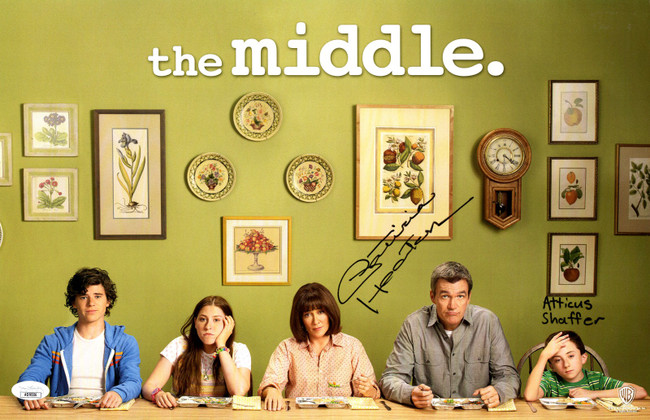 Patricia Heaton Atticus Shaffer Autographed 11X17 Poster The Middle JSA AQ10556