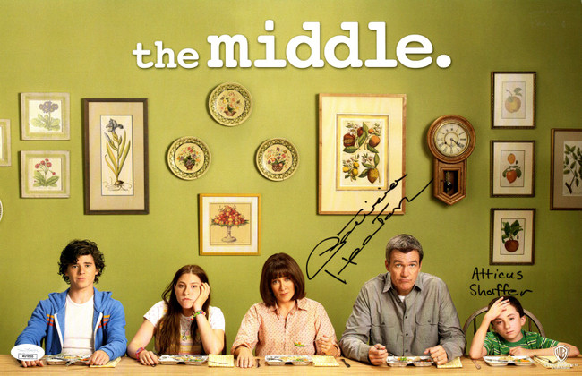 Patricia Heaton Atticus Shaffer Autographed 11X17 Poster The Middle JSA AQ10555