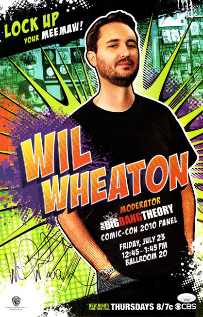Will Wheaton Signed Autograph 11X17 Poster Big Bang Theory Comic Con JSA AQ10550