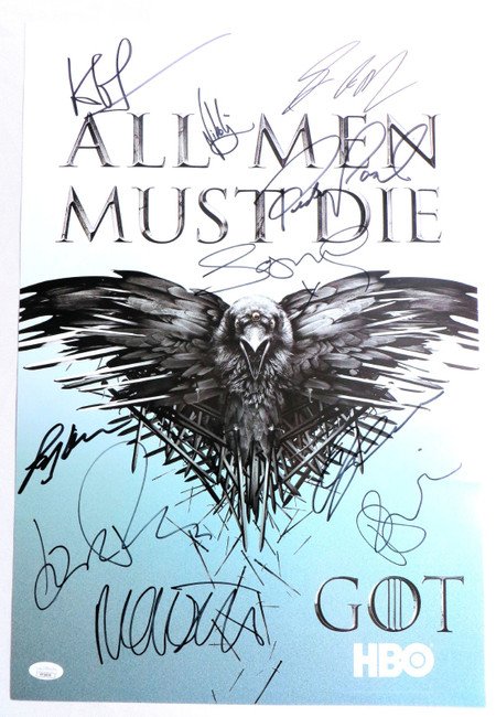 Game of Thrones Cast Autographed Poster 10 Sigs Martin Harrington JSA YY54030