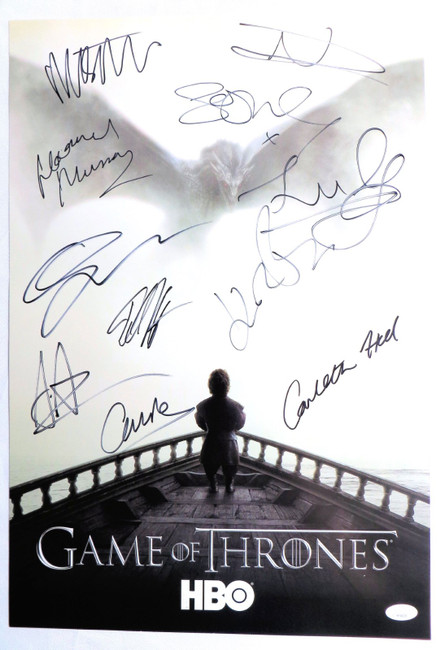 Game of Thrones Cast Autographed Poster 11 Sigs Turner Cunningham JSA YY54029