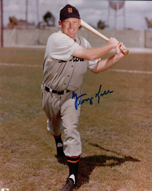 George Kell Signed 8X10 Photograph Autograph Tiger Swinging Pose w/COA Auto