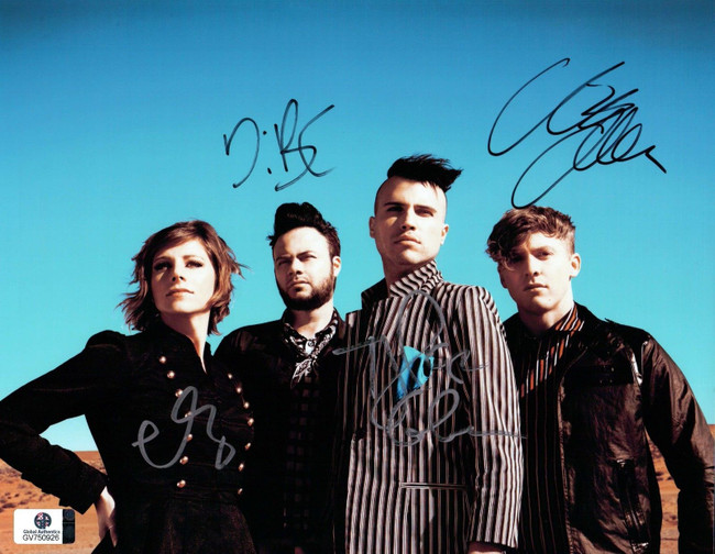 Tyler Glenn Chris Allen Campbell Bradley Signed 8x10 Photo Neon Trees GA 750926