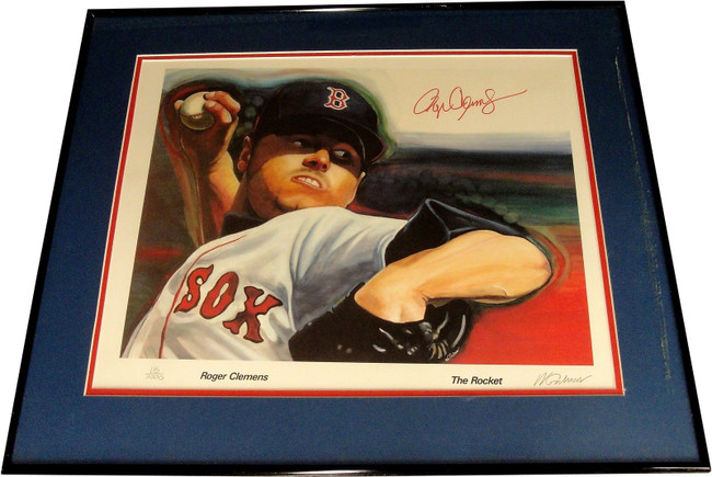 Roger Clemens Hand Signed Auto Framed 11"x14" Photograph Red Sox The Rocket COA