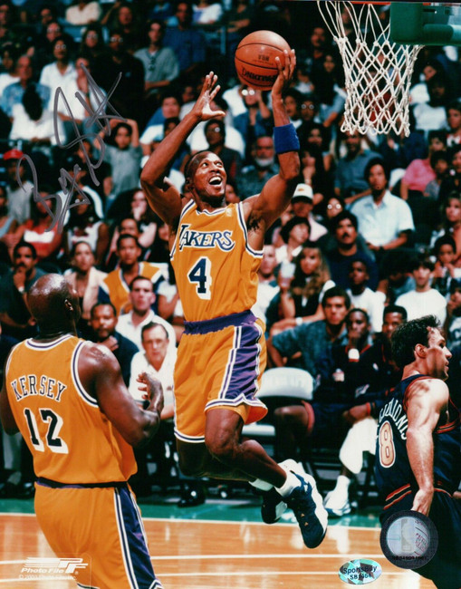 Byron Scott Signed 8X10 Autograph Photo Lakers In Air Silver Ink w/COA