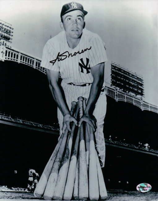 Irv Noren Signed 8X10 Photo Autograph New York Yankees w/Bats Auto COA Black Ink