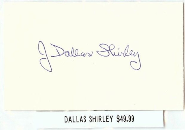 Dallas Shirley Signed Index Card Auto Autograph Referee A