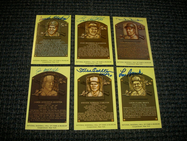 Enos Slaughter Signed Autograph Original Hall Of Fame Yellow Postcard W/COA