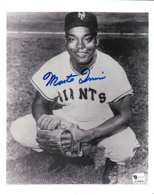 Monte Irvin Signed 8X10 Photo Autograph New York Giants Posing w/Glove GAI COA