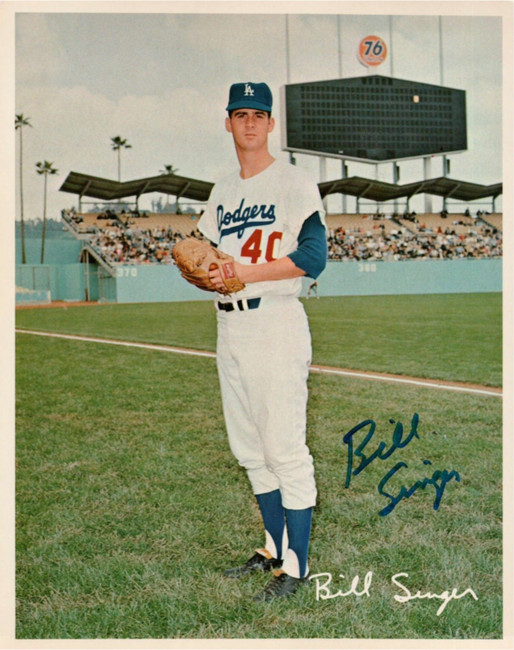 Bill Singer Signed 8X10 Photo Autograph Los Angeles Dodgers Team Card Auto COA
