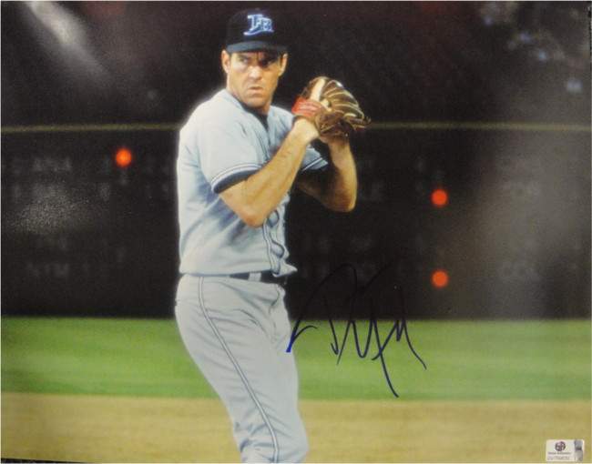 Dennis Quaid Hand Signed Autographed 11x14 Photo The Rookie  On Mound JSA U16461