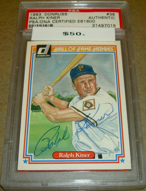 Ralph Kiner Autograph Signed 1983 Donruss Card PSA/Dna