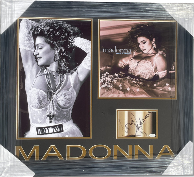 Madonna Signed Autographed Cut Like A Virgin Material Girl Custom Framed JSA