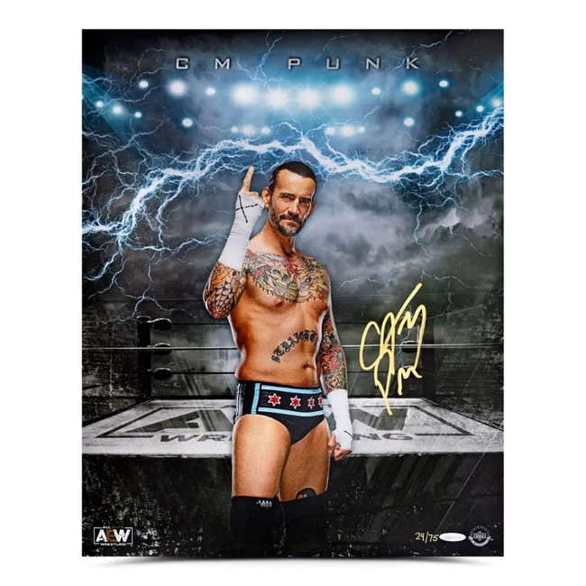 CM Punk Signed Autographed 16x20 Photo Ascension All Elite Wrestling AEW /75 UDA
