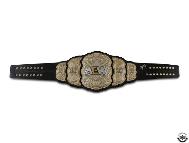 CM Punk Signed Autographed AEW Championship Belt Silver Ink Upper Deck UDA