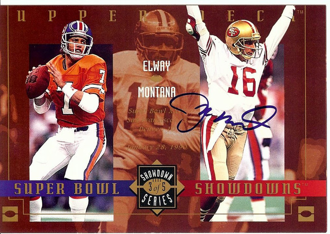 Joe Montana 1993 Upper Deck 3.5 X 5 Superbowl Showdown Auto UDA UDZ15687 49ers
