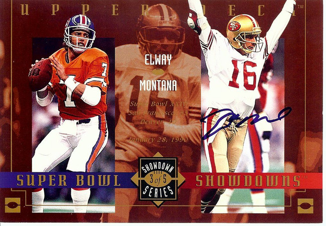 Joe Montana 1993 Upper Deck 3.5 X 5 Superbowl Showdown Auto UDA UDZ16174 49ers