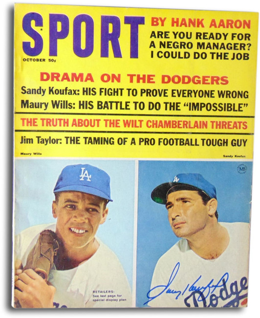 Sandy Koufax Autographed 1965 Sport Magazine Dodgers Blue Ink JSA AA84571