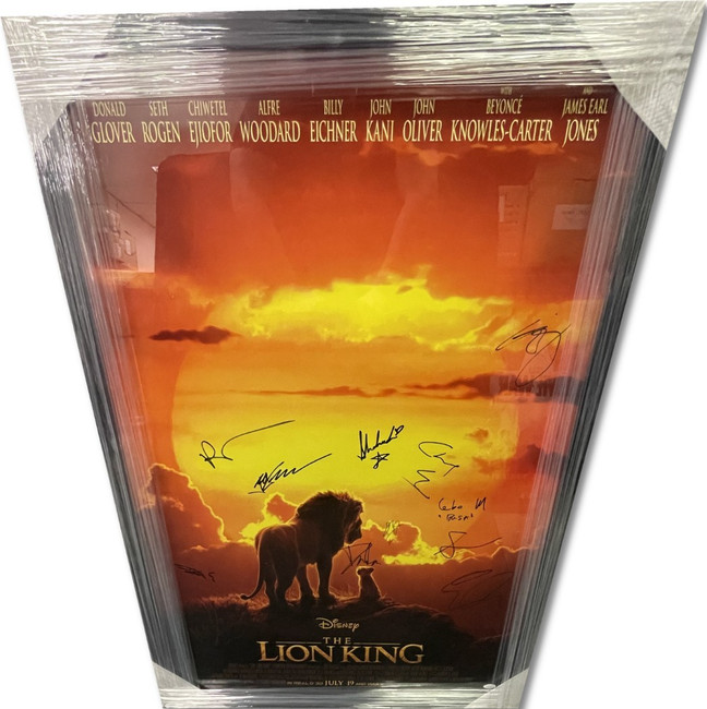 The Lion King Autographed Cast Poster Donald Glover Seth Rogan +10 Framed JSA
