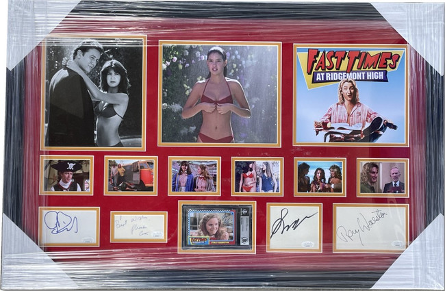 Fast Times at Ridgemont High Signed Cast Sean Penn Phoebe Cates +4 Framed JSA