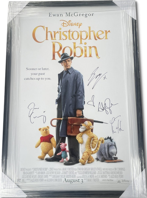 Christopher Robin Signed Cast Autographed Poster Ewan McGregor +3 Framed JSA