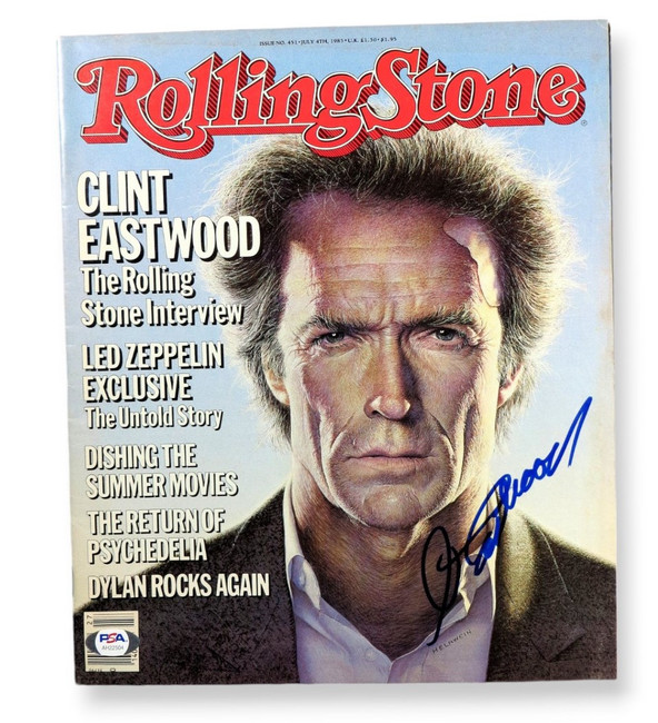 Clint Eastwood Signed Autographed Magazine Rolling Stone 1985 PSA AH22504