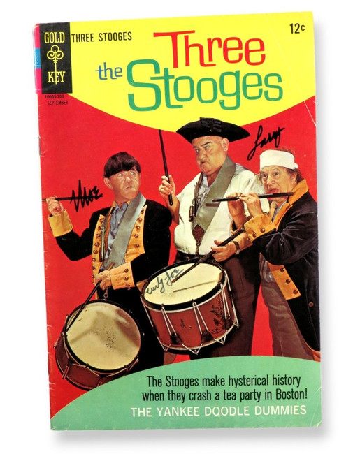 The Three Stooges Autographed Comic Book Moe Howard Larry Fine Curly Joe JSA LOA