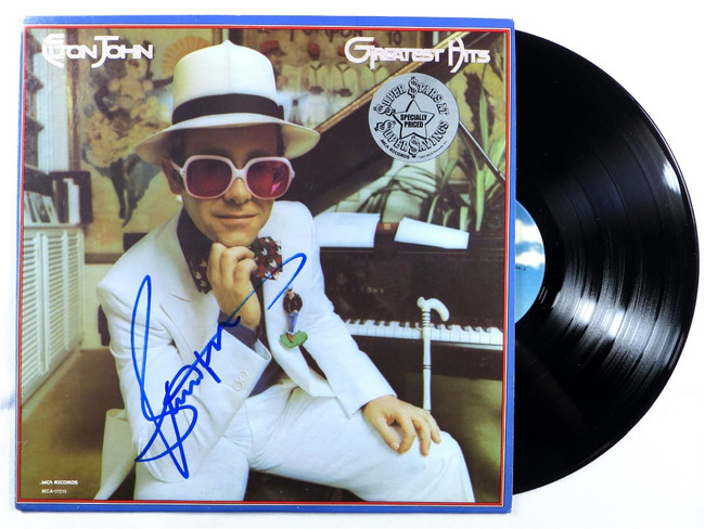 Bernie Taupin Signed Autograph Album Cover Elton John Greatest Hits JSA AN84391