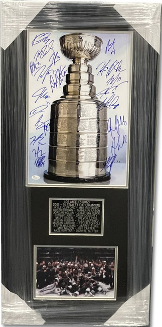 2013/14 LA Kings Stanley Cup Champs Signed 18x12 Photo Kopitar Quick +18 JSA