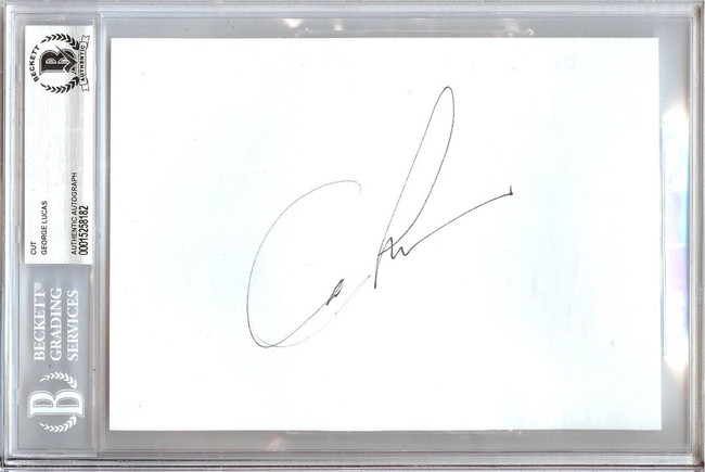George Lucas Signed Autographed Cut Signature Star Wars Creator Beckett BAS