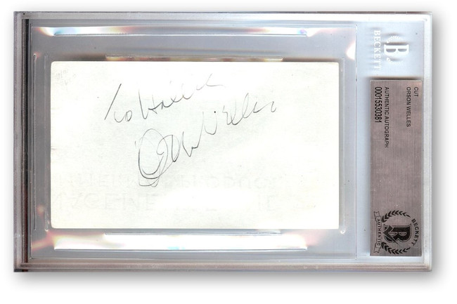 Orson Welles Signed Autographed Cut Signature Citizen Kane BAS 381