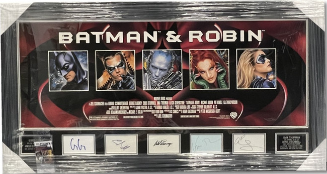 Batman & Robin Signed Cast Autographed Framed Cuts George Clooney +4 JSA YY54200