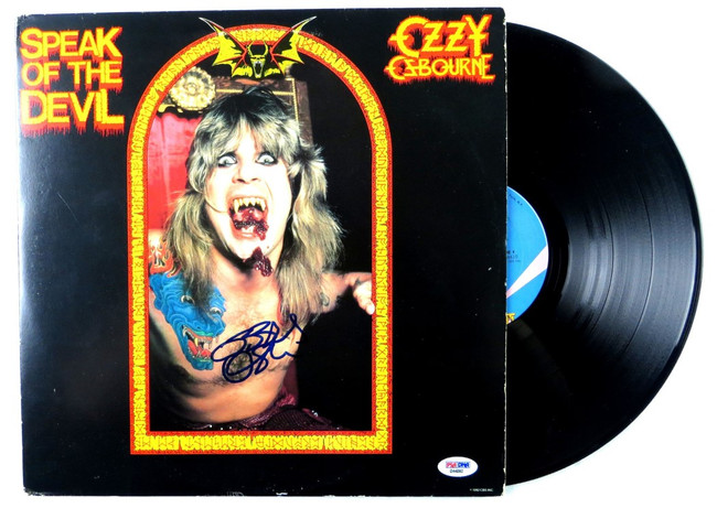 Ozzy Ozborne Signed Autograph Record Album Cover Speak of the Devil PSA D44092