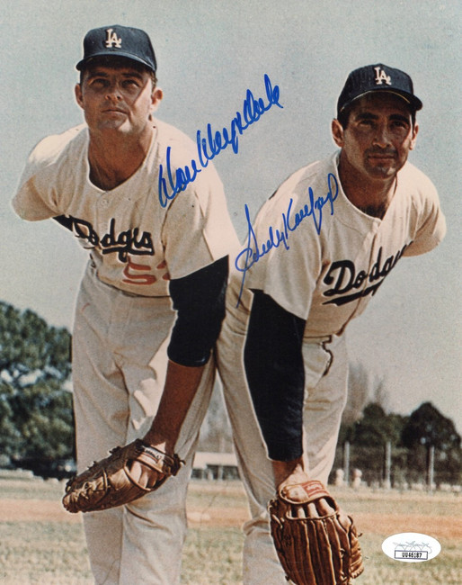 Sandy Koufax Don Drysdale Dual Signed Autographed 8X10 Photo Dodgers JSA UU46187