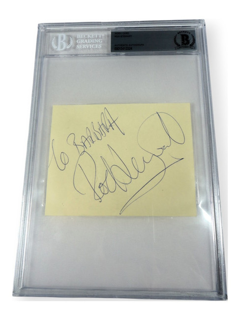Rod Stewart Signed Autographed Cut Signature To Barbara BAS Beckett 324