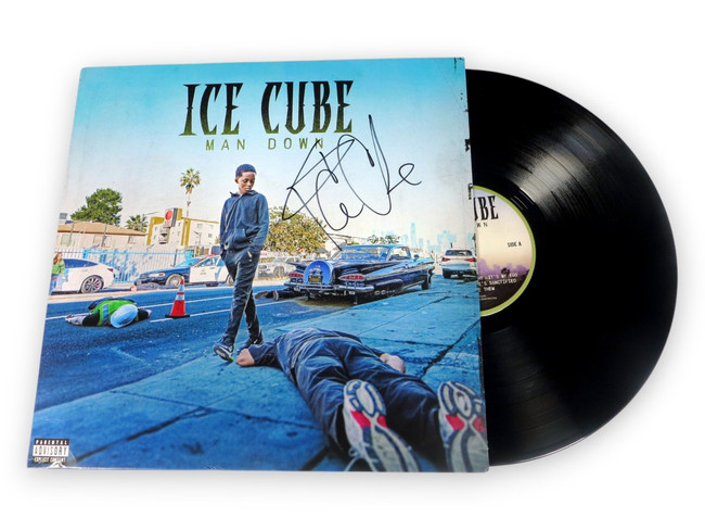 Ice Cube Signed Autographed Record Album Cover Man Down BAS Beckett