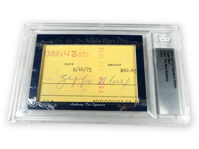 Zeppo Marx Signed Autographed Trading Card 2012 Leaf Cut Signature 2/5 BAS