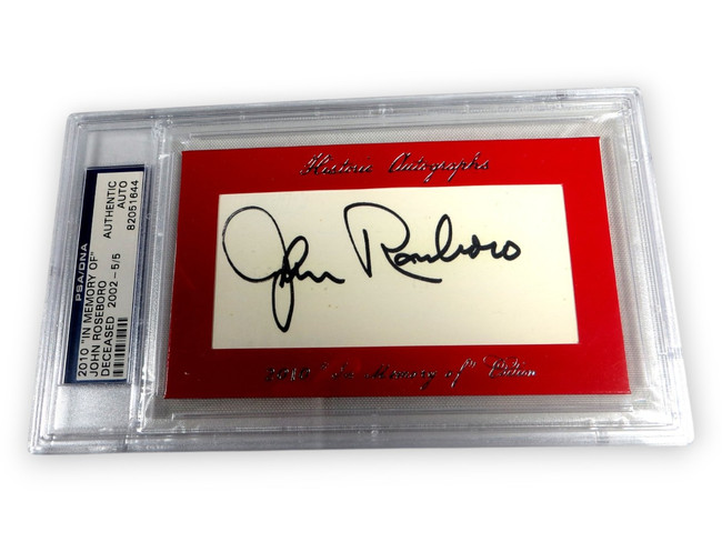 John Roseboro Signed Autographed Cut Signature Dodgers Twins 5/5 PSA Slabbed