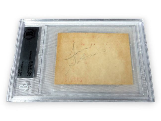 Tom Satriano Signed Autographed Ticket Stub Angels 9/15/1963 BAS Slabbed