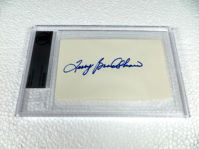 Jim Brown Signed Autographed Index Card Browns Legend HOFer BAS