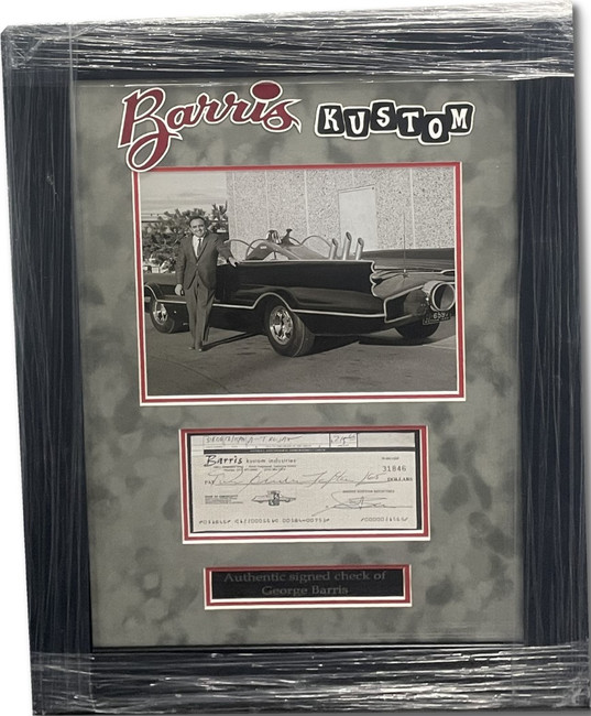 George Barris Signed Autographed Custom Framed Check King of Kustomizers JSA